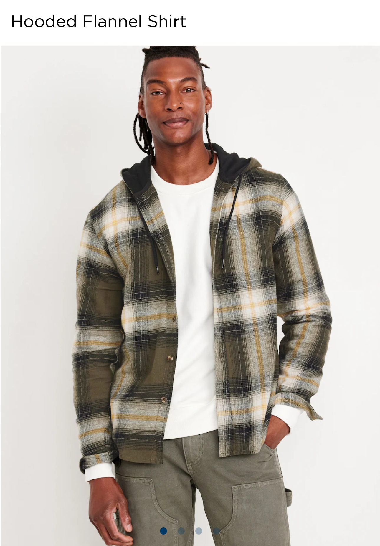 Green hooded flannel hotsell