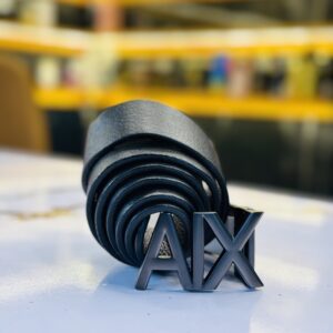 ARMANI EXCHANGE   Leather belt with logo Black