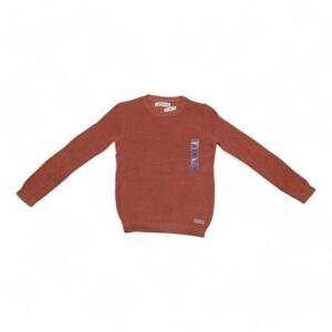 Boys' Rust-Colored Knit Sweater - Warm and Stylish