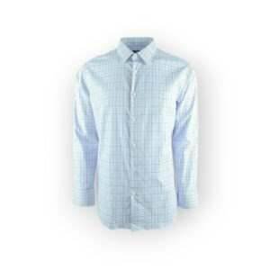 TURTLE Men's Light Blue Plaid Long Sleeve Button-Down Shirt