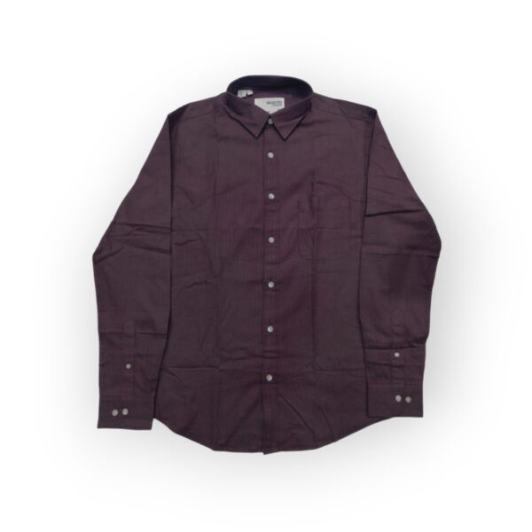 SELECTED HOMME Men's Dark Burgundy Long Sleeve Shirt - Classic Button-Down