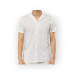 NEWPORT ISLE Men's Short Sleeve White Shirt – Classic and Casual Open Collar