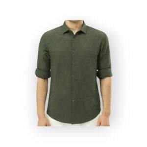 MODERN Men’s Olive Green Long-Sleeve Button-Down Shirt