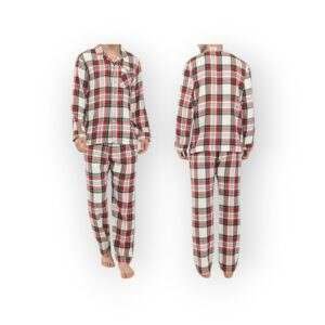 OLD NAVY Men's Classic Red and Green Plaid Flannel Pajama Set