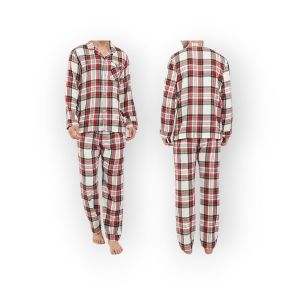 OLD NAVY Men's Classic Red and Green Plaid Flannel Pajama Set