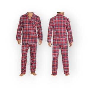 OLD NAVY Men's Red and Navy Plaid Flannel Pajama Set