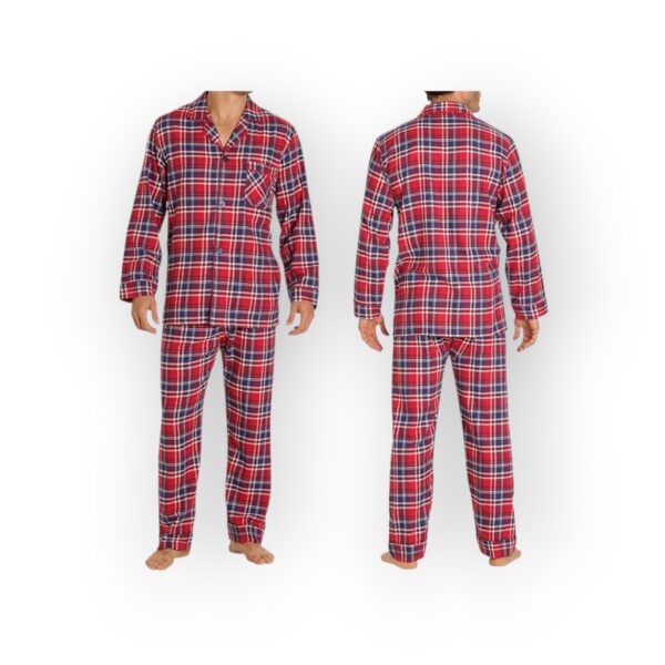 OLD NAVY Men's Red and Navy Plaid Flannel Pajama Set