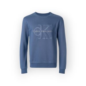 Calvin Klein  Blue Crew Neck Sweatshirt - Casual Men's Fashion