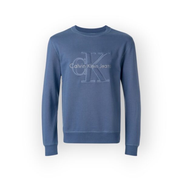 Calvin Klein  Blue Crew Neck Sweatshirt - Casual Men's Fashion