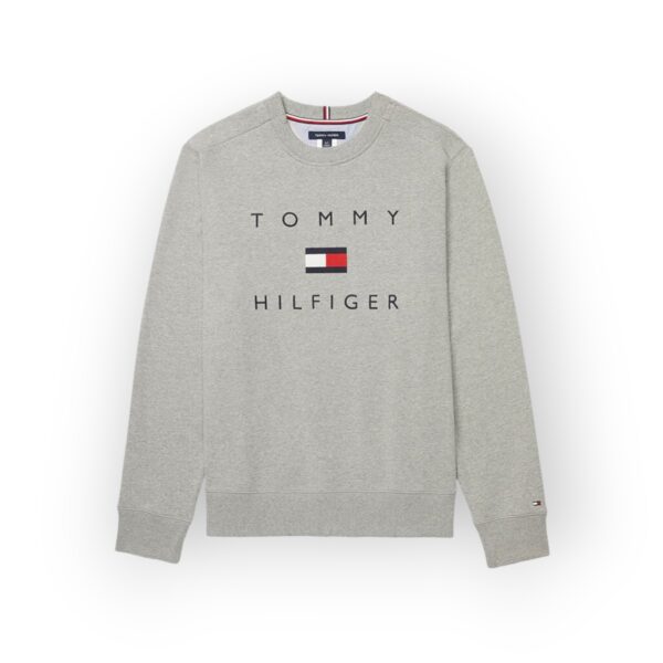 Tommy Hilfiger Men's Grey Logo Sweatshirt - Classic and Comfortable Style