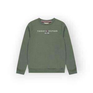Tommy Hilfiger Men's Green Logo Sweatshirt - Classic and Comfortable Casual Wear