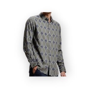 JACK & JONES Men's Geometric Print Long Sleeve Shirt - Modern Casual Style