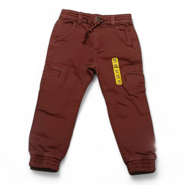 Boys' Brown Cargo Pants with Drawstring Waist - Stylish and Functional