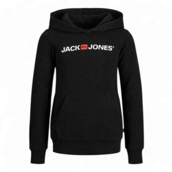 Men's Black Jack & Jones Hoodie with Classic Logo - Sleek and Comfortable