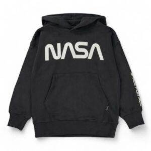 Men's Black NASA Hoodie with Logo Print - Trendy and Comfortable