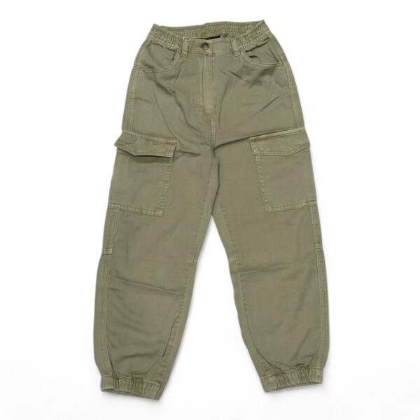 Kids' Olive Green Cargo Pants with Elastic Waist - Stylish and Functional