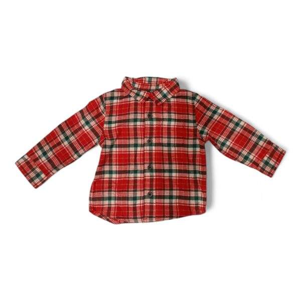 Boys' Red and Green Plaid Shirt - Classic and Comfortable