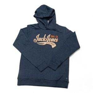 Boys' Navy Blue Hoodie with Jack & Jones Graphic - Stylish and Cozy