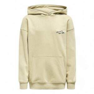 Kids' Beige Hoodie - "Let's Go to New York" Print
