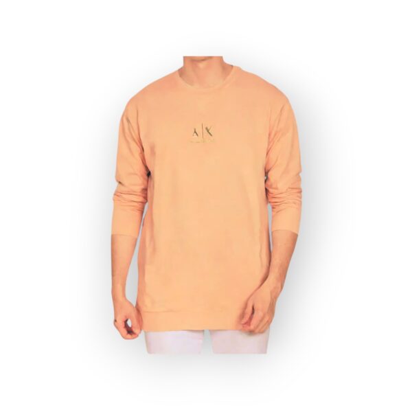 ARMANI EXCHANGE Men's Peach Long Sleeve T-Shirt - Comfortable and Trendy Casual Wear