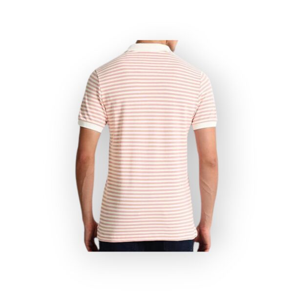 Men's Pink Striped USPA Polo Shirt - Casual and Comfortable Style - Image 2