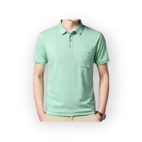 FOREVER Men's Mint Green Polo Shirt with Front Pocket