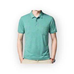 FOREVER Men's Teal Polo Shirt with Front Pocket