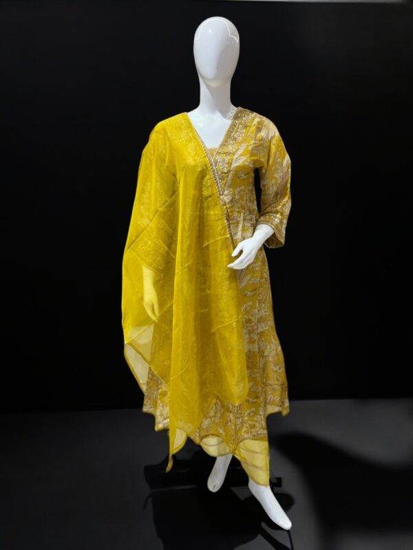 Radiant Yellow Floral Embroidered Kurta Set with Dupatta