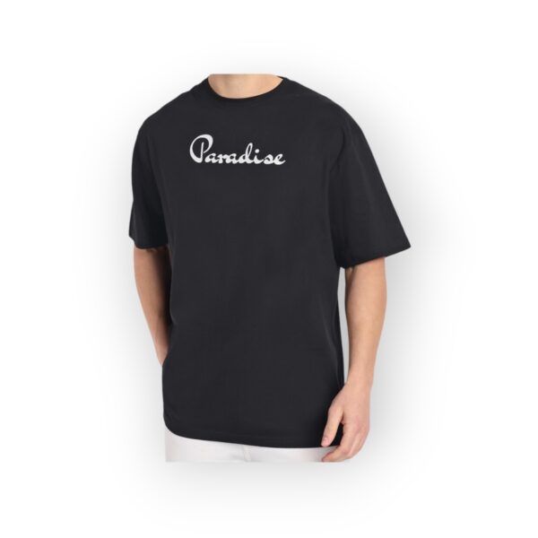 PULL&BEAR Men's Black "Paradise" Graphic T-Shirt