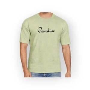 PULL&BEAR Men's Light Green "Paradise" Graphic T-Shirt