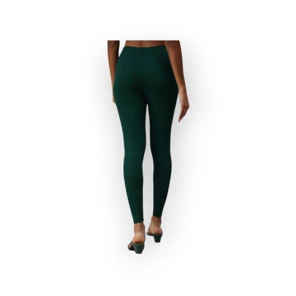 Women's Bottle Green Prisma Ankle Leggings - Image 2