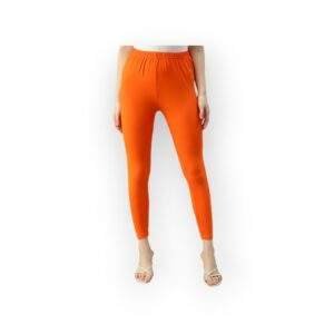 Vibrant Orange Ankle Leggings for Women