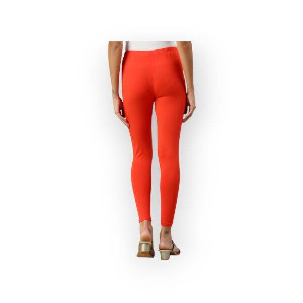 Papaya Orange Ankle Leggings for Women - Image 2