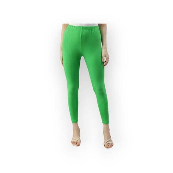 Parrot Green Ankle-Length Leggings for Women