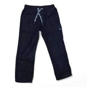 Trendy Boys' Blue Drawstring Cargo Pants - Stylish & Comfortable