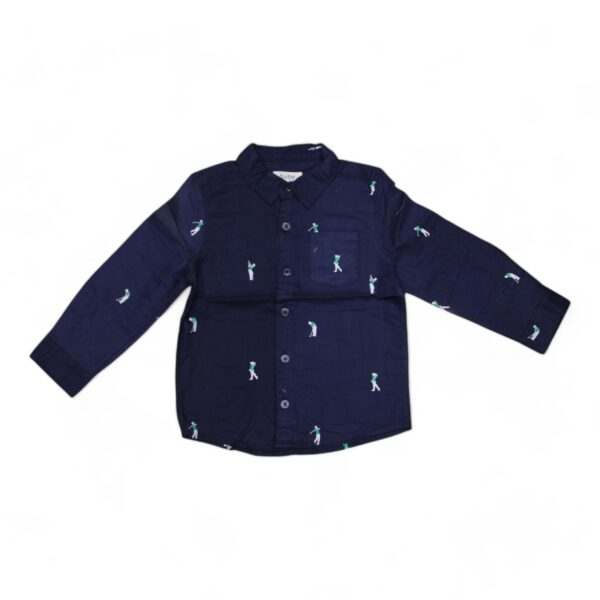 Boys' Navy Blue Shirt with Golfer Print - Sporty and Stylish