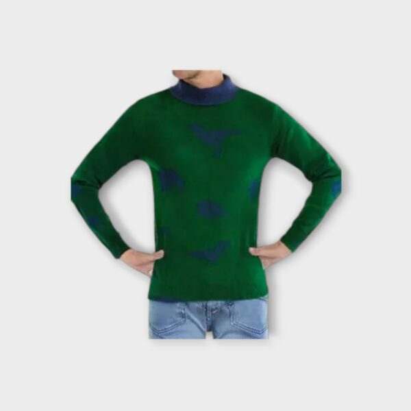 Comfy Green Pullover with Blue Details - Kids - Image 2