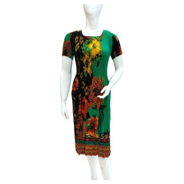 Floral pleated midi dress