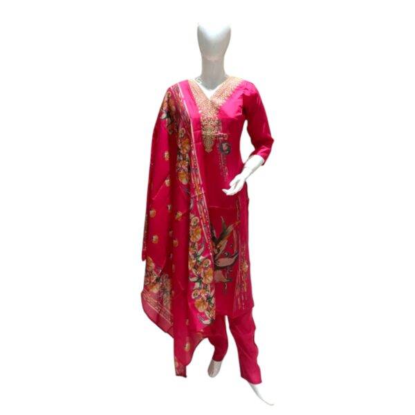 Elegant Pink Floral Embroidered Salwar Suit for Women
