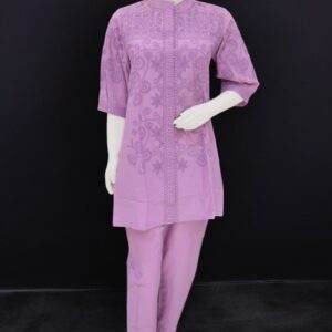 Lilac Embroidered Kurta Set with Trousers