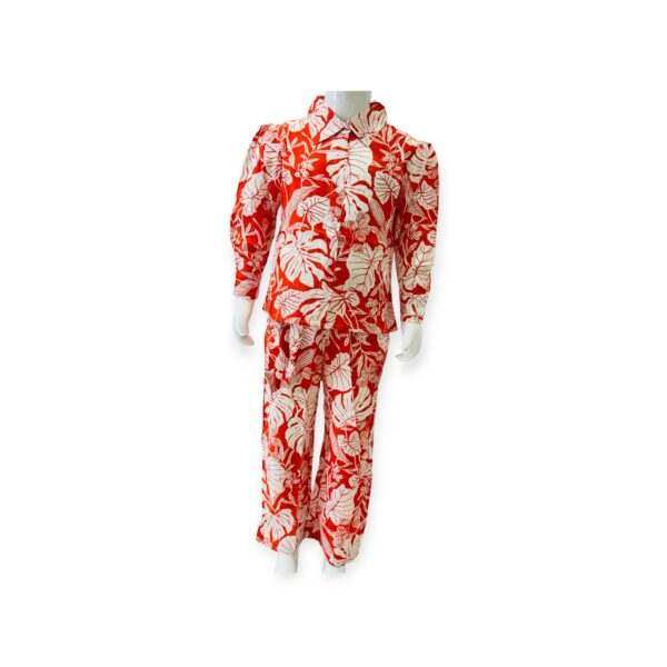 Boys' Red & White Printed Full-Sleeve Set | Stylish Tropical Outfit