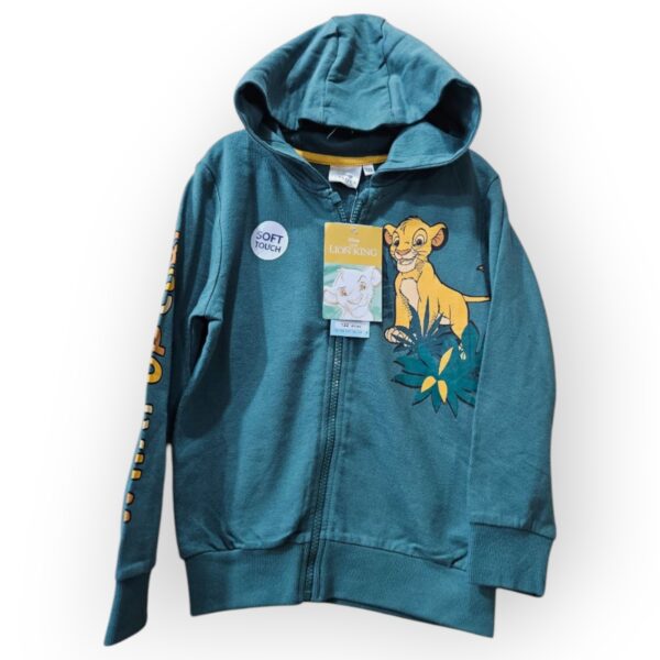 Lion King Themed Kids Hoodie with Simba Print in Teal