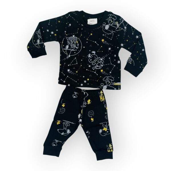 Kids' Space-Themed Pajama Set - Starry Night Constellation Print