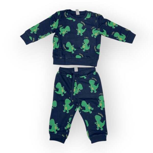 Adorable Navy Blue Dinosaur Baby Outfit - T-Rex Hoodie & Pants Set
