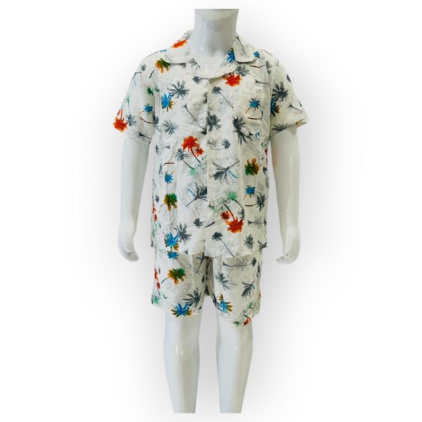 Kids' Tropical Print Shirt and Shorts Set – Vibrant Summer Outfit