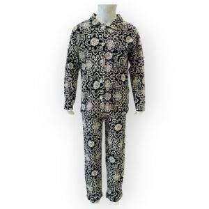 Kids' Black and White Two-Piece Set with Ornamental Print