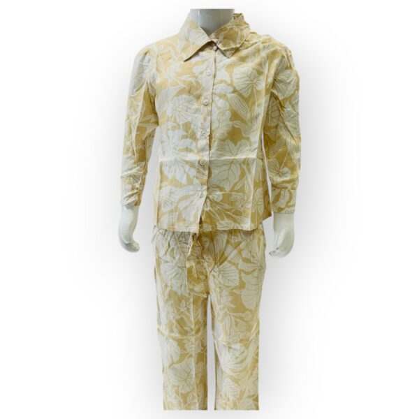 Kids' Beige Floral Printed Shirt & Pants Set – Lightweight & Stylish