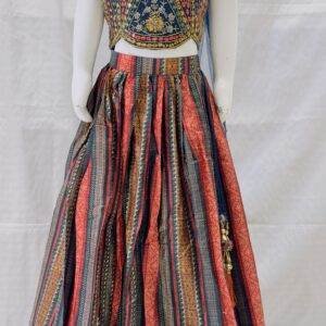 Girls Ethnic wear Maslin fabric Malty color crop top