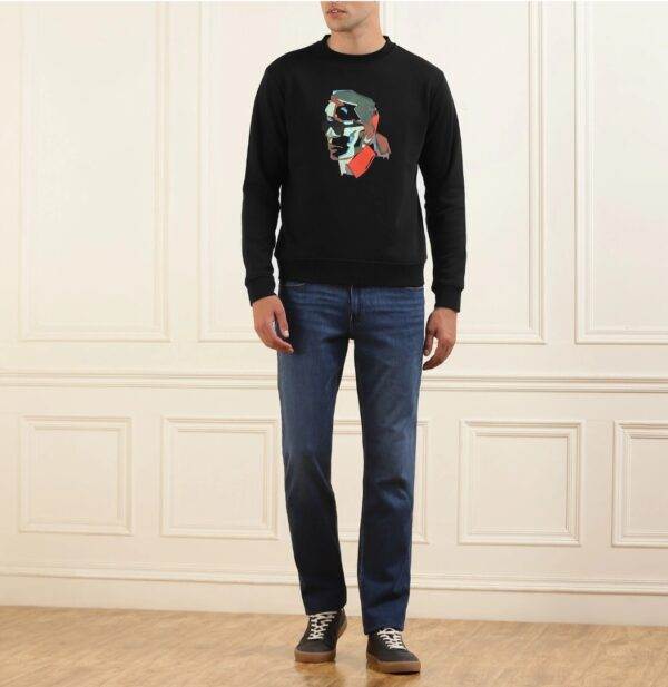 KARL LAGERFELD   SWEATSHIRT  MAN BLACK FACE PRINTED - Image 2