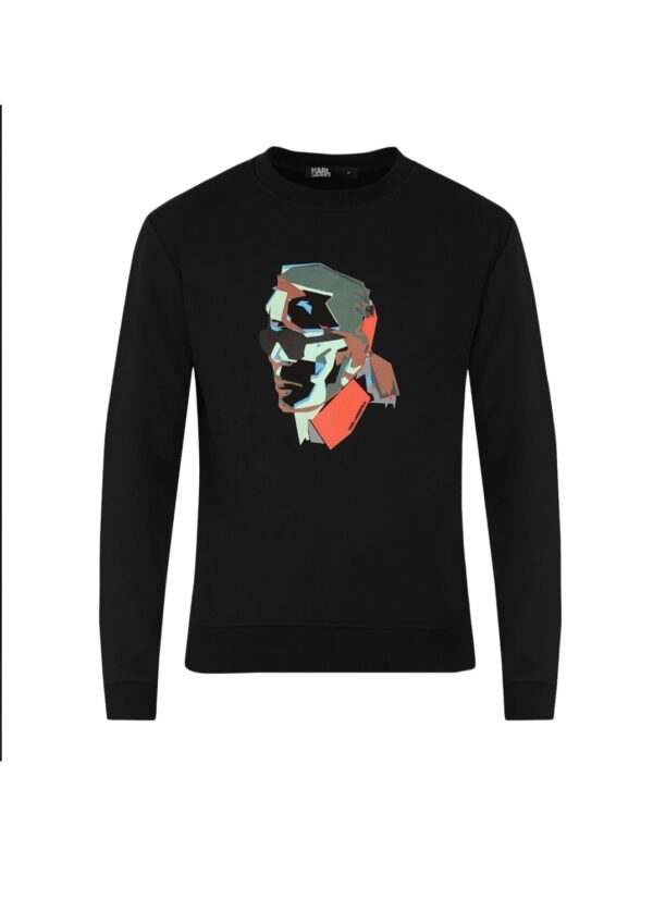 KARL LAGERFELD   SWEATSHIRT  MAN BLACK FACE PRINTED